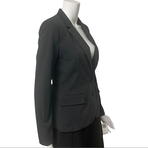 French Connection Vintage Gray Shoulder Pads Fitted Jacket - Picture 5 of 8